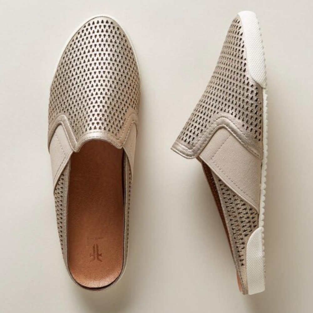 FRYE Melanie‎ Perforated Slip On Mules 9M Casual Chic Minimalist Neutral Comfort